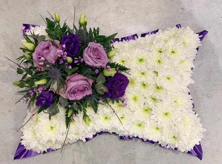 Purple & White Pillow