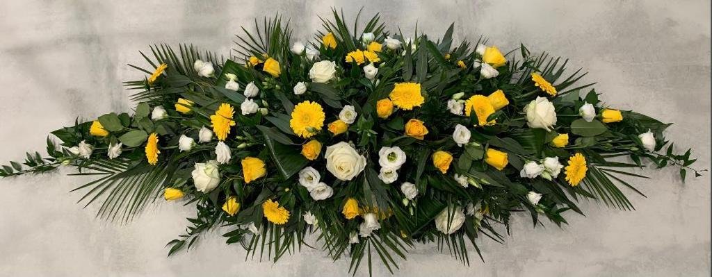 Yellow & White Casket Spray