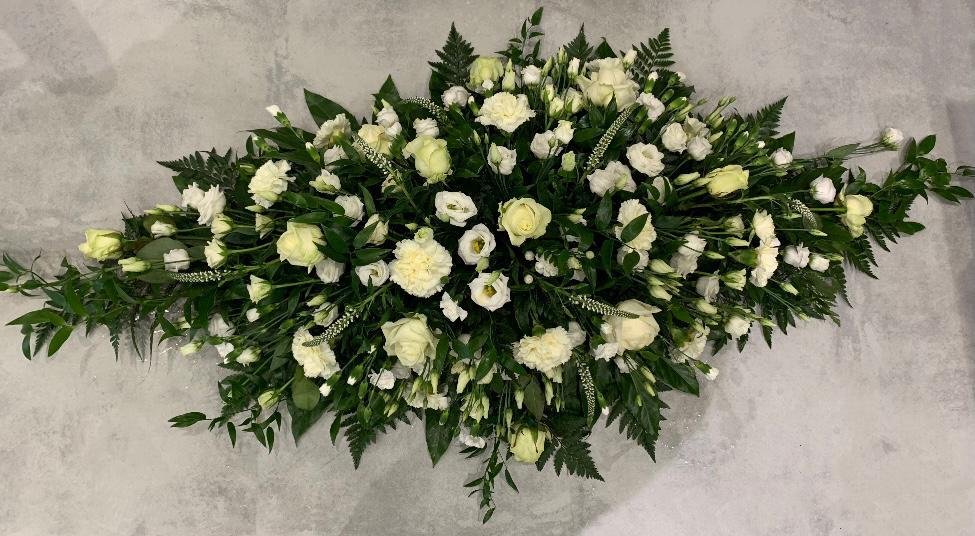 White & Cream Casket Spray