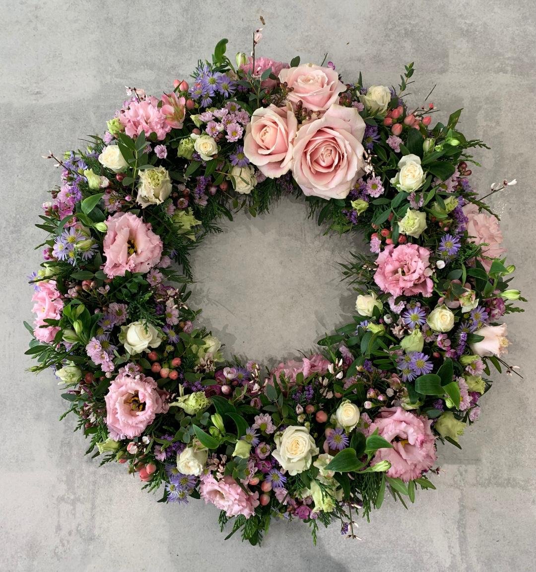 Loose Pink & Lilac Wreath